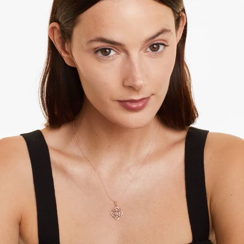 14K White Gold East West Oval White Opal and Diamond Halo Necklace