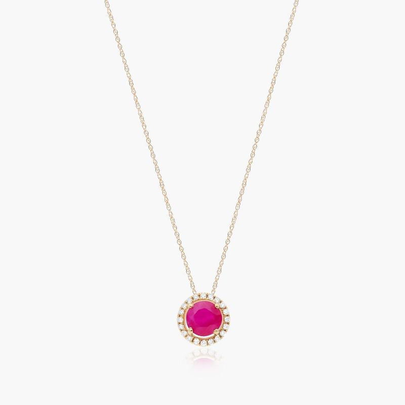 14K Rose Gold Cushion Halo Morganite and Diamond Necklace (6x6mm)