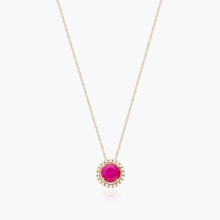 14K Rose Gold Cushion Halo Morganite and Diamond Necklace (6x6mm)