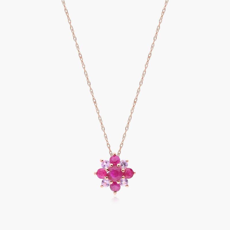 14K White Gold Emerald Cut Garnet Birthstone Pendant Necklace