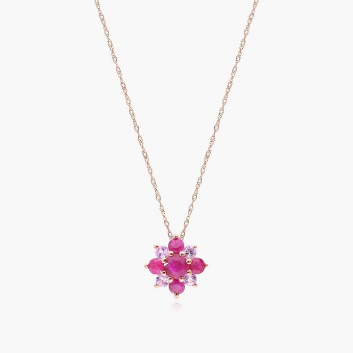 14K White Gold Emerald Cut Garnet Birthstone Pendant Necklace