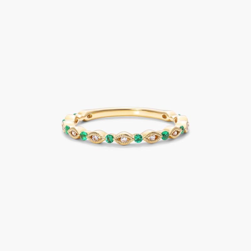 14K Rose Gold Rainbow Ring