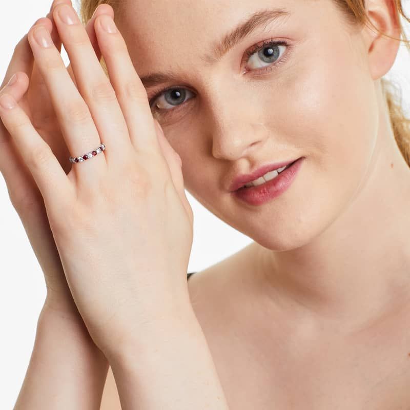 14K Yellow Gold Dainty Peridot Bezel Diamond Ring by Brevani