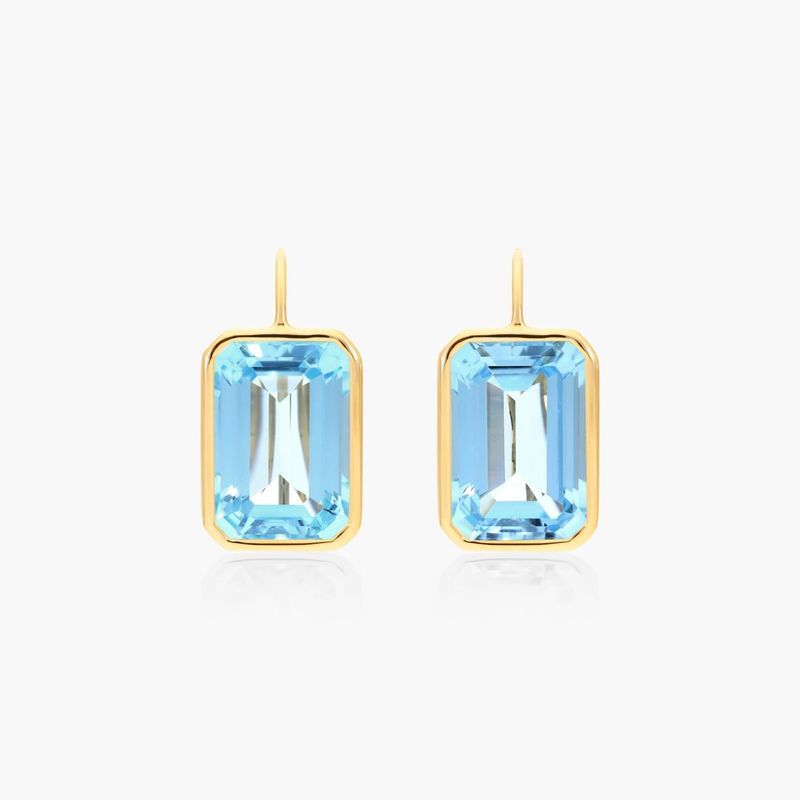 14K White Gold Allure Diamond Halo Aquamarine Earrings