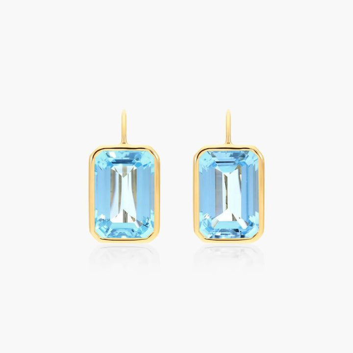 14K White Gold Allure Diamond Halo Aquamarine Earrings