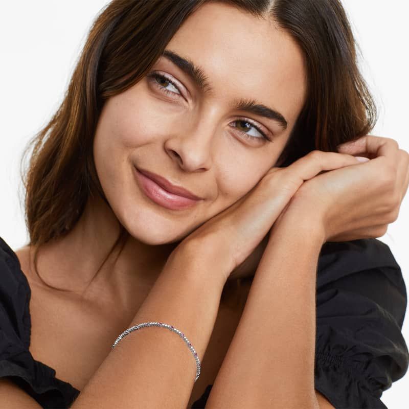 14K Rose Gold Snake Motif Diamond and Ruby Bracelet