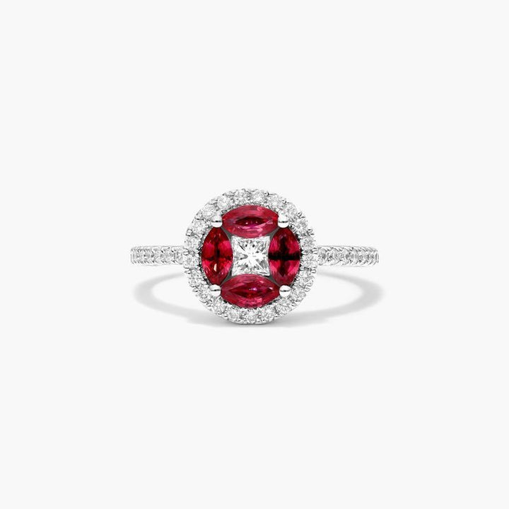 14K Yellow Gold Pavé Rainbow Row Ring by Brevani