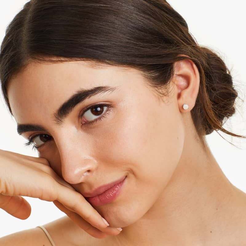 14K White Gold Emerald Cut Garnet Birthstone Stud Earrings