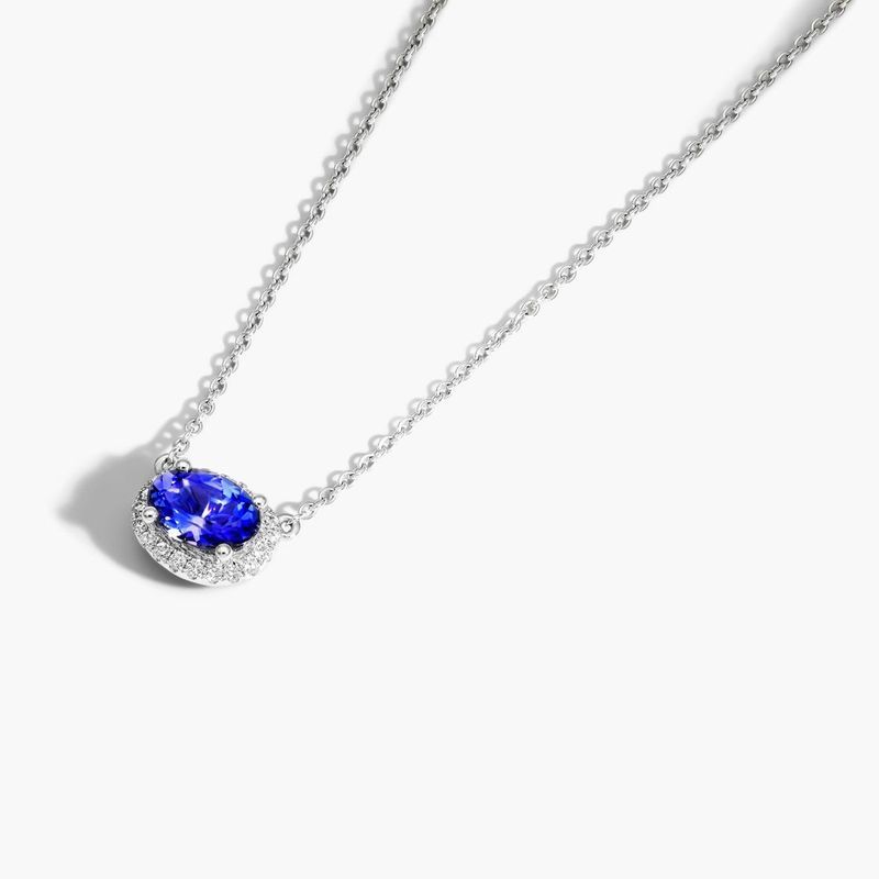 14K White Gold Regal Drop Sapphire Necklace