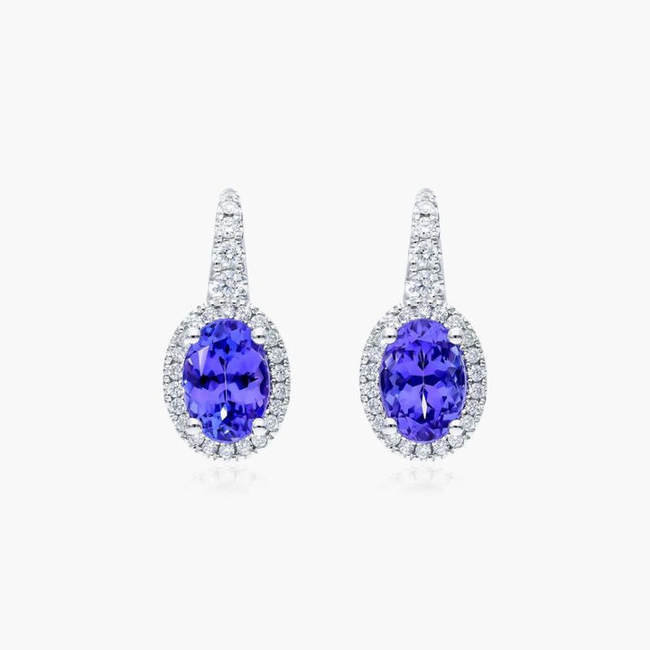 14K White Gold Emerald Cut Garnet Birthstone Stud Earrings