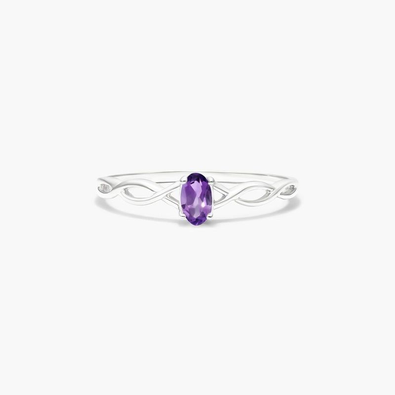 14K Yellow Gold Dainty Blue Topaz Bezel Diamond Ring by Brevani