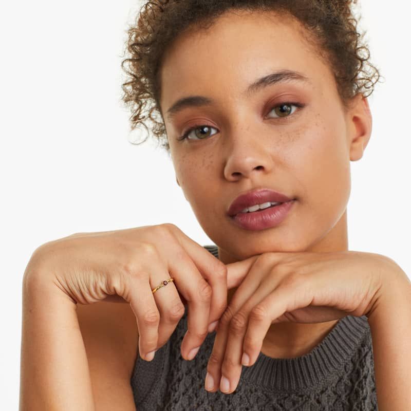 14K Yellow Gold Round Brilliant Diamond and Marquise Sapphire Wedding Ring