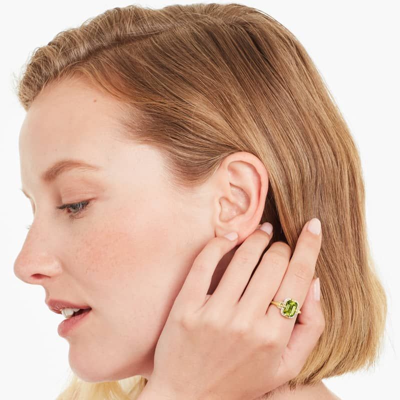 14K Rose Gold Round Brilliant Diamond and Marquise Sapphire Wedding Ring