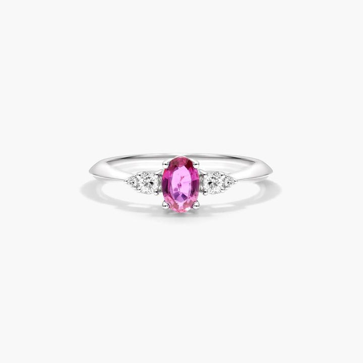 14K Rose Gold Blue Topaz and Triad Diamond Ring by Brevani