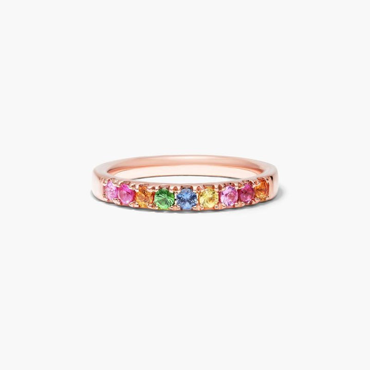 14K Rose Gold Blue Topaz and Triad Diamond Ring by Brevani