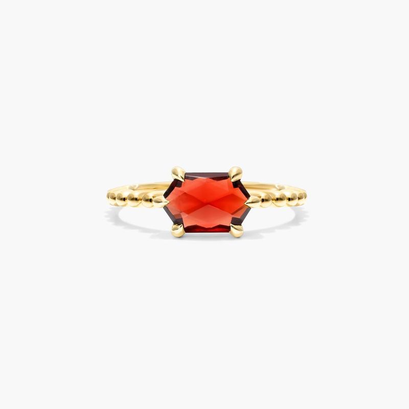 14K White Gold Fairy Garnet and Diamond Ring by Brevani