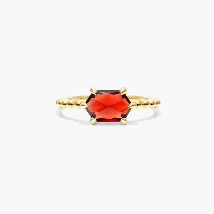 14K White Gold Fairy Garnet and Diamond Ring by Brevani
