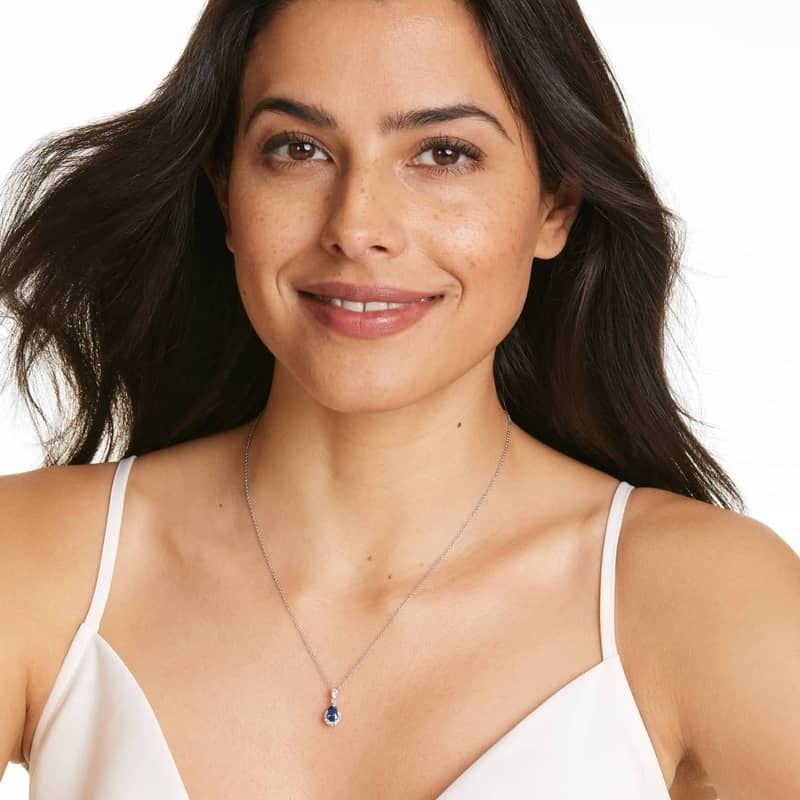 14K Rose Gold Cushion Outline Halo Morganite and Diamond Necklace (4mm)