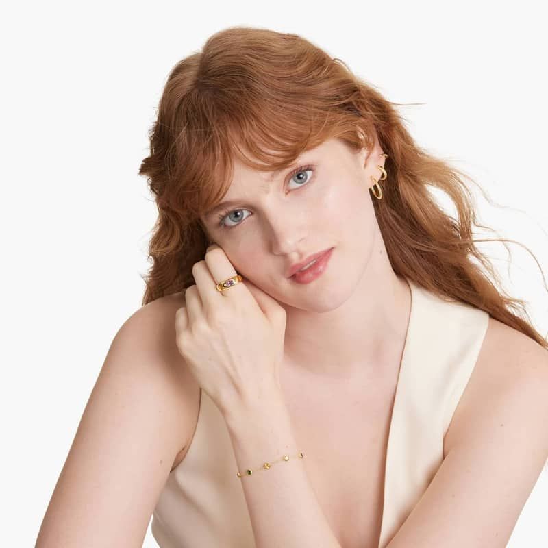 14K Yellow Gold Emerald Cut Citrine and Diamond Halo Bypass Ring (6.0x3.0mm)