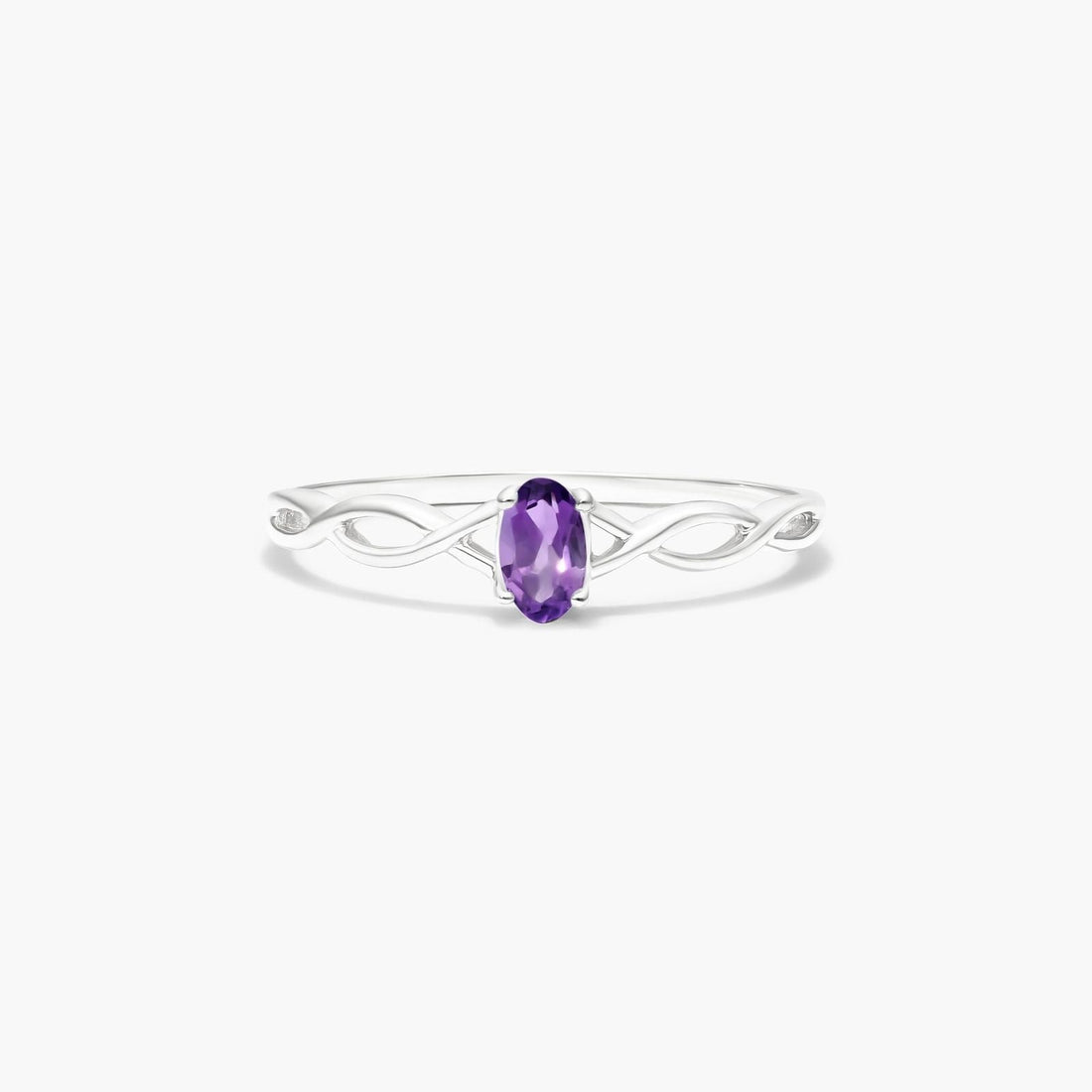 14K White Gold Elongated Garnet Halo Ring by Brevani