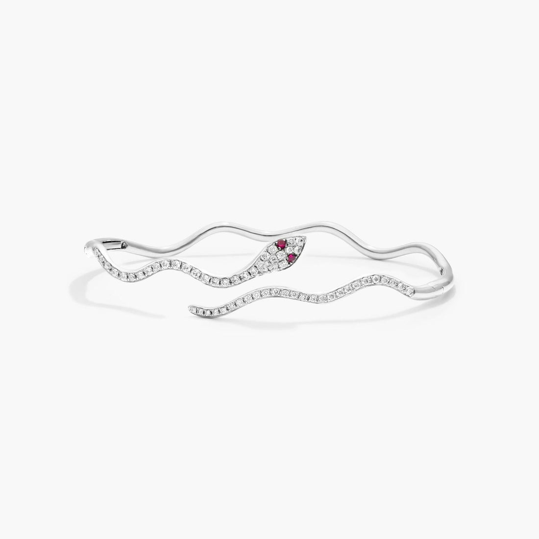 14K White Gold Half and Half Sapphire and Diamond Tennis Bracelet