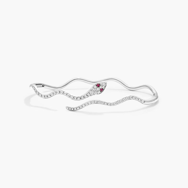 14K White Gold Half and Half Sapphire and Diamond Tennis Bracelet