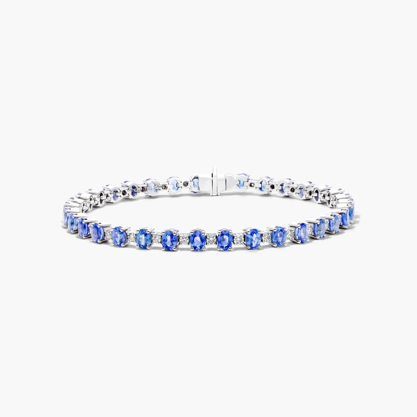 14K Yellow Gold Blue Topaz Line Bracelet