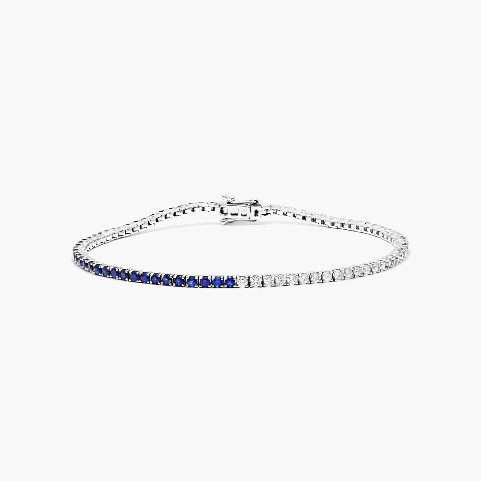 14K Yellow Gold Blue Topaz Line Bracelet