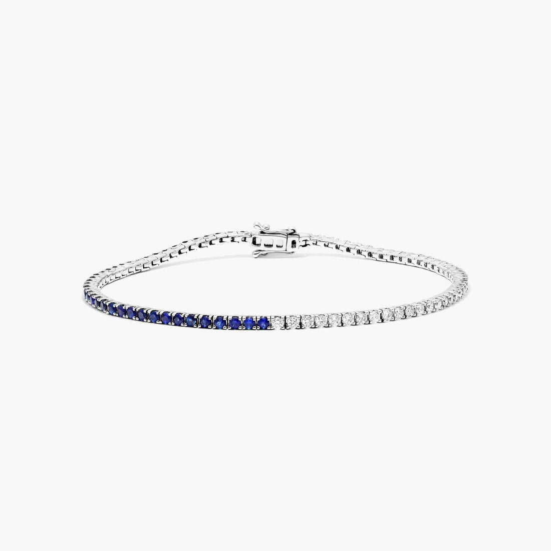 14K Yellow Gold Blue Topaz Line Bracelet