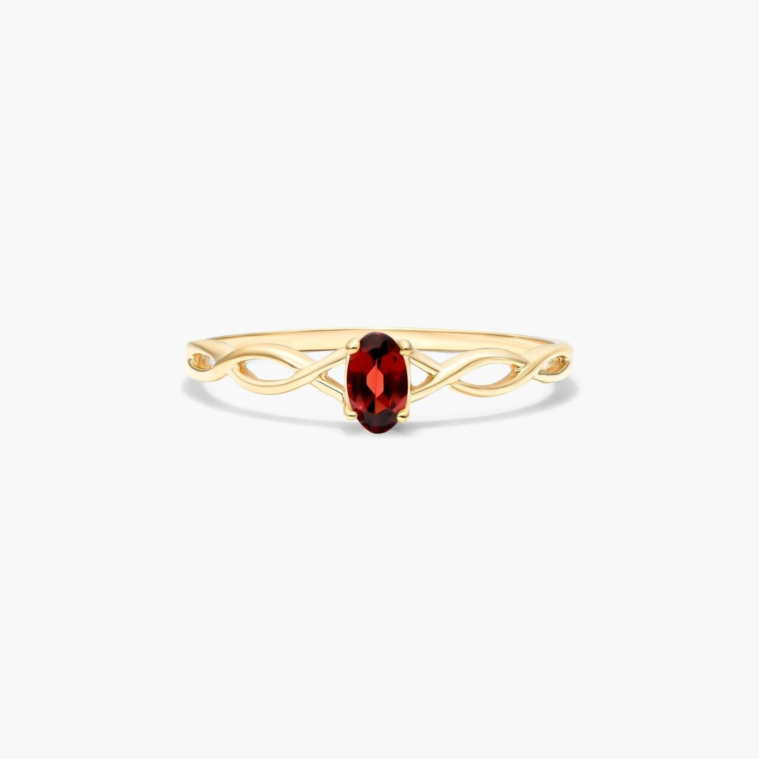 14K Yellow Gold Elongated Amethyst Halo Ring by Brevani