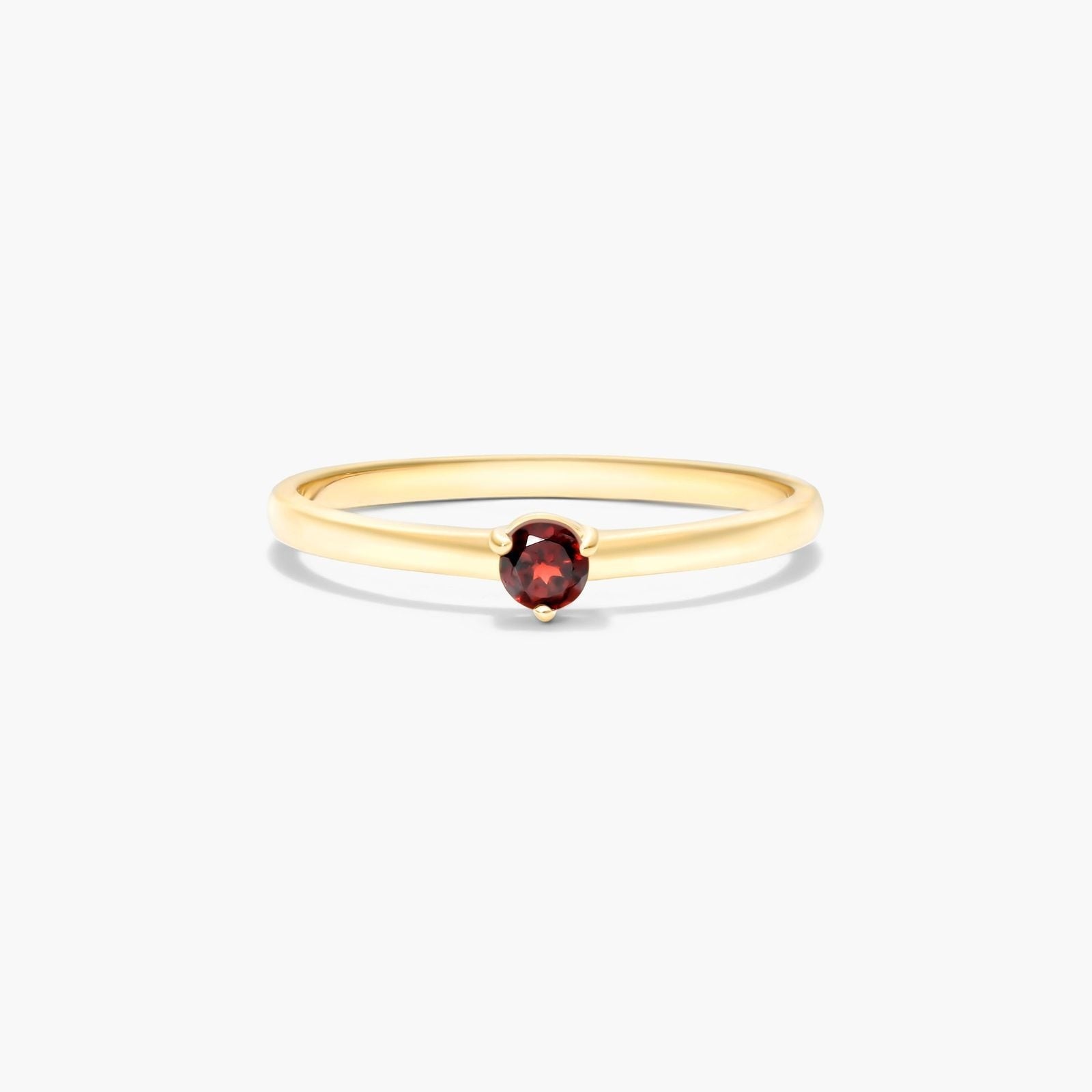 14K Yellow Gold Radiant Reflections Garnet Curb Chain Ring